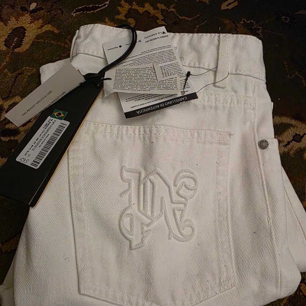 Palm Angels logo-embossed slim jeans 31/32 brand new italy